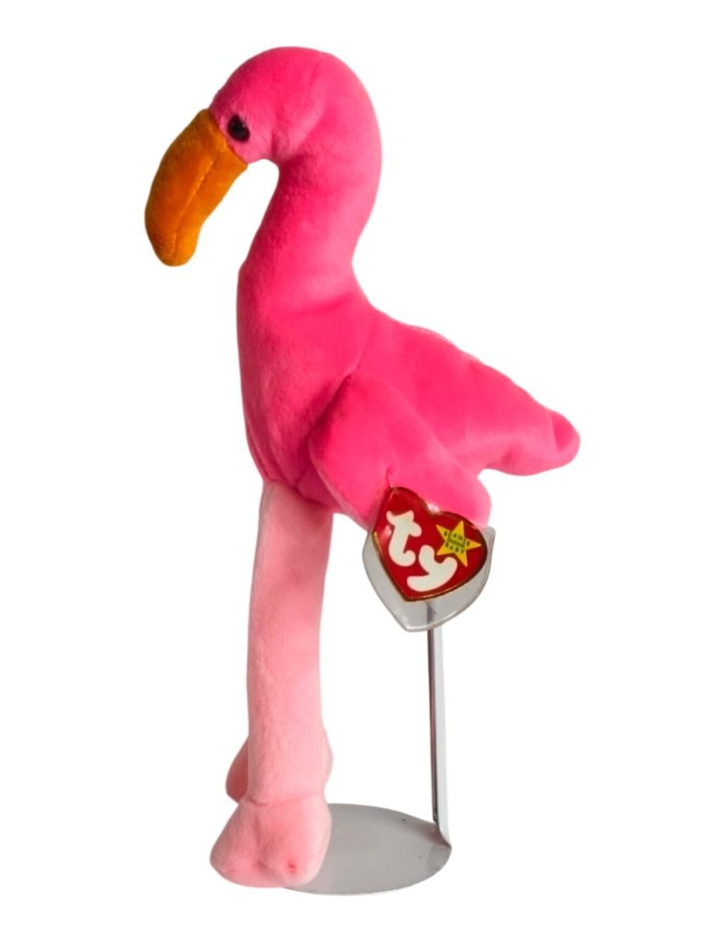 Ty Beanie Baby Pinky Flamingo Plush 1995 MWMT Rare Collectible Retired 02-13 DOB